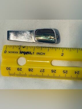 Vintage, AJ 925, Sterling, Denmark, Abalone Money Clip